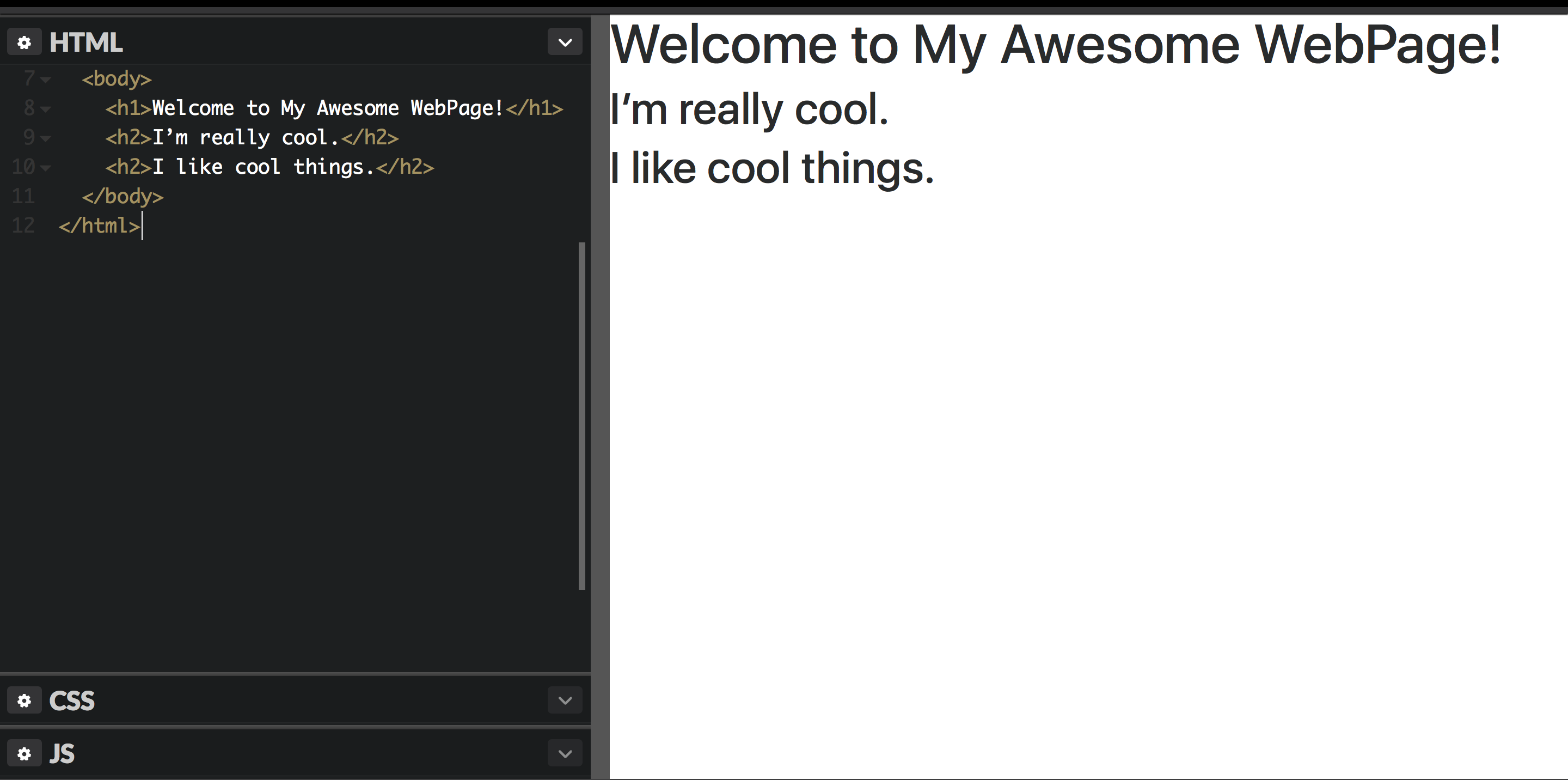 Added Headings